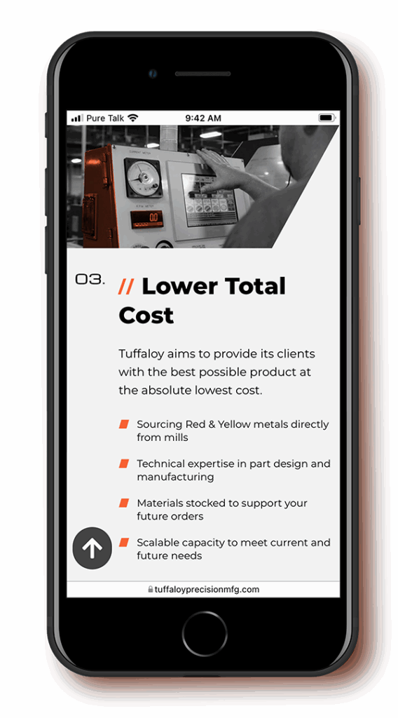 tuffaloy precision manufacturing mobile web mockup 3